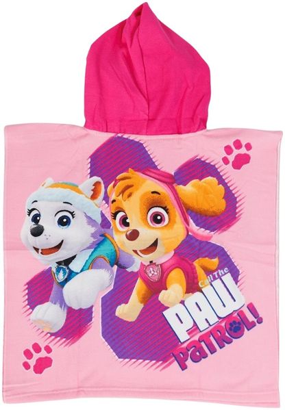 Paw Patrol Kinder Badeponcho mit Kapuze Strandponcho aus Polyester 55 x 110 cm