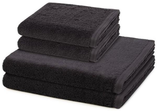 Vossen Vegan Life 4 tlg. Frottier-Set - 2 X Handtuch (50 X 100cm), 2 X Duschtuch (67 X 140cm) - 580 g/m2 - Anthrazit