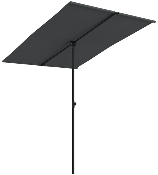 vidaXL Sonnenschirm mit Aluminium-Mast 2x1,5 m Schwarz 47342