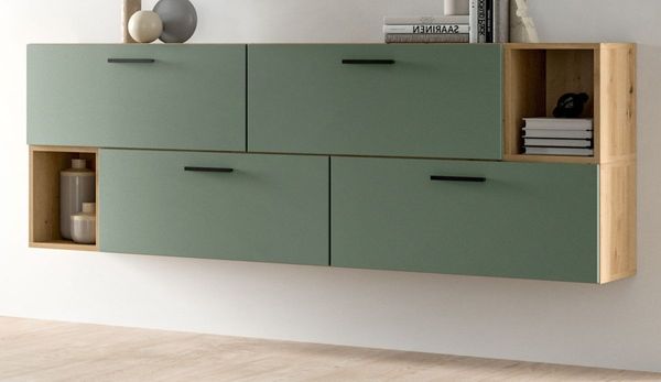 Sideboard Onawa in grün und Eiche 176 cm
