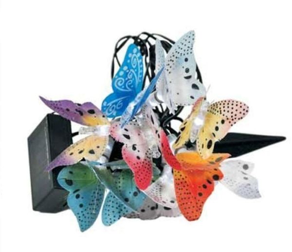Gravidus Solar-Lichterkette mit weißen LEDs, Garten Beleuchtung, Schmetterling, ca. 445 cm