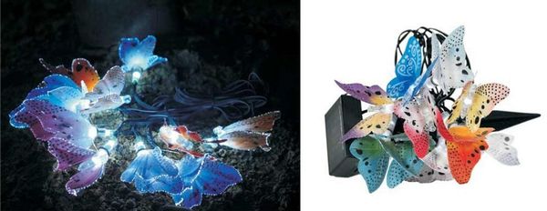 Gravidus LED-Lichterkette LED Solar Lichterkette Garten Beleuchtung Schmetterling