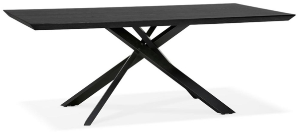 Kadima Design Designer Ess/Schreibtisch mit X-förmigem Metallbein, 200 x 100 cm, Schwarz