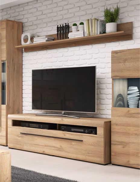 Lomadox Lowboard TURDA-83, Eiche Grandson Nb. moderner Stil mit Metallgriffen, : 160/52/50 cm