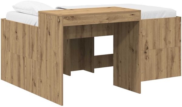 vidaXL Hochbett mit Schreibtisch für Kinder Artisan-Eiche 3422674