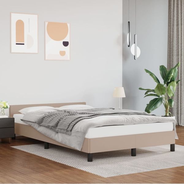 vidaXL Bettgestell mit Kopfteil ohne Matratze Cappuccino 140x190 cm 347500