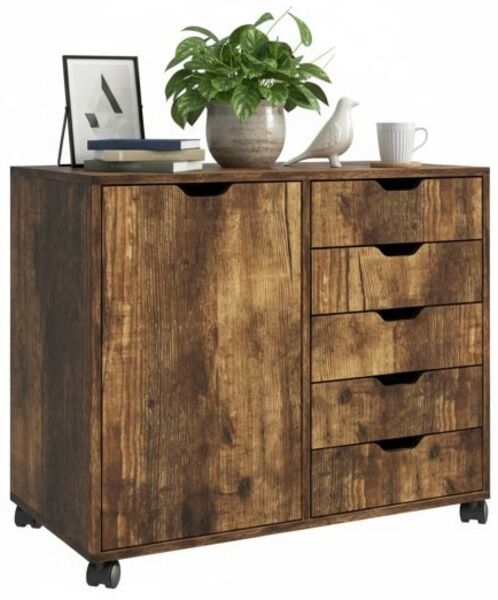 Relaxdays Rollcontainer mit Schubladen & Fächer