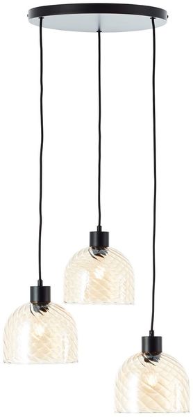 Brilliant AG Leuchten 60109-20 Casto Pendelleuchte 3-flammig schwarz bernstein