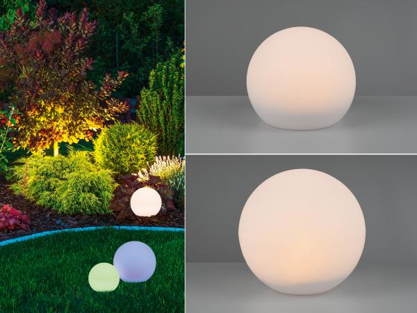 Reality Leuchten LED Solarleuchte, Farbwechsel, LED fest integriert, Warmweiß, 3er Set Solar-kugeln Garten beleuchten, Leuchtkugeln Gartenkugeln RGB