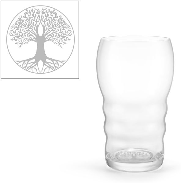 Trinkglas Galileo Lasergravur - Baum des Lebens 0,5l - mundgeblasen