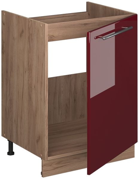 Spülenunterschrank Fame-Line Bordeaux Hochglanz/Goldkraft Eiche 60 cm Vicco Bild 6