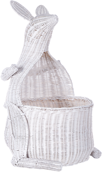 Aufbewahrungskorb Rattan weiß Känguruform 74 cm KAPITI