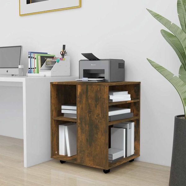 Rollschrank | Büroschrank Räuchereiche 60x53x72 cm Holzwerkstoff
