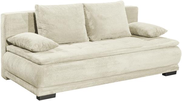 Schlafsofa >LOREEN LUX. 3DL< Liegefläche 162x207 cm, cream - 208 x 93 x 108 (BxHxT)