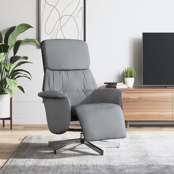 vidaXL Relaxsessel mit Fußteil Hellgrau Stoff 356657