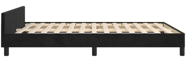 vidaXL Bettgestell mit Kopfteil Schwarz 140x200 cm Samt, Härtegrad: H2 [3125942] Bild 7