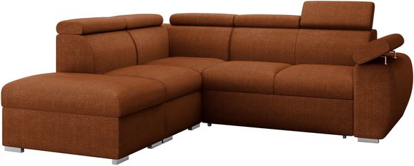 Ecksofa Boston 2RR1P mit Einstellbare Kopfstützen (Farbe: Flow 09, Seite: Links PUFAP+R+1P(65)+2R)