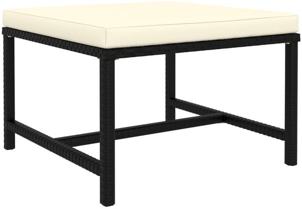 vidaXL Modular-Fußhocker mit Kissen Schwarz Poly Rattan 313509