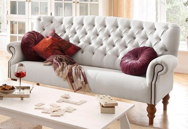 Home affaire Chesterfield-Sofa Lord, mit echter Chesterfield-Knopfheftung und Ziernägeln