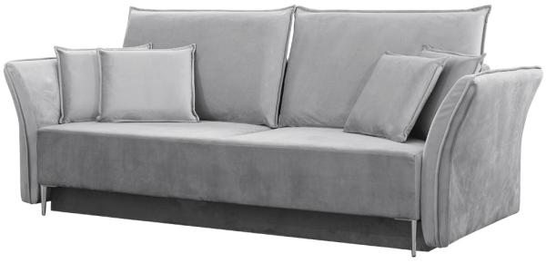 Schlafsofa Mokoli (Farbe: Tiffany 15, Füße: Silber)