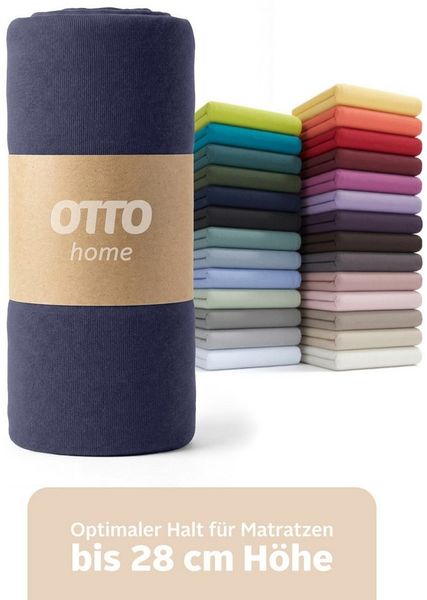 OTTO home Spannbettlaken BLACKBERRY in BASIC und PREMIUM Qualität, 100% Baumwolle, Jersey (110 g/m), Gummizug: rundum, (1 Stück), für hohe Matratzen bis 28 cm, Bettlaken, Spannbetttuch, pflegeleicht