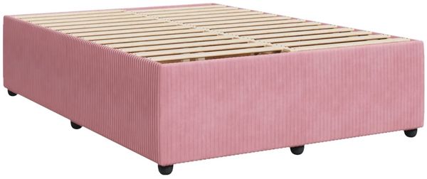 vidaXL Boxspringbett mit Matratze Rosa 140x190 cm Samt 3287751 Bild 6