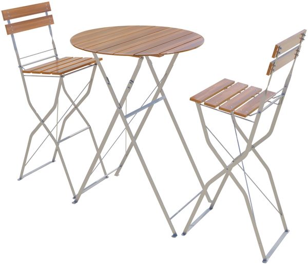 Biergarten Set Biergartengarnitur Biergartenmöbel Hocker Tresenhocker Tisch 3tlg