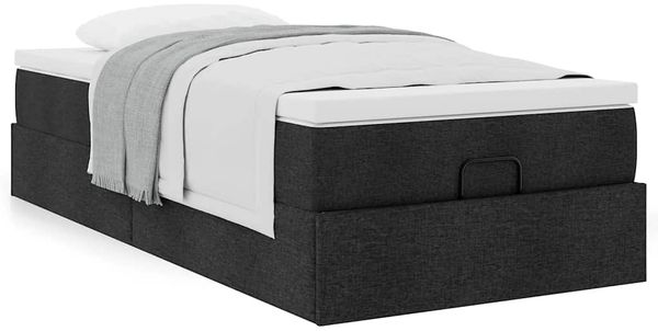 vidaXL Ottoman-Bett mit Matratze Schwarz 90x200 cm Stoff 3311080 Bild 4