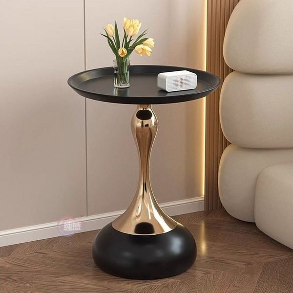 TUWENA Couchtisch Couchtisch, Kleiner Beistelltisch Rund Modern,Metall Nachttisch Runder, Luxus Nachttisch Kaffeetisch für Wohnzimmer Schlafzimmer Balkon, Ø40cm