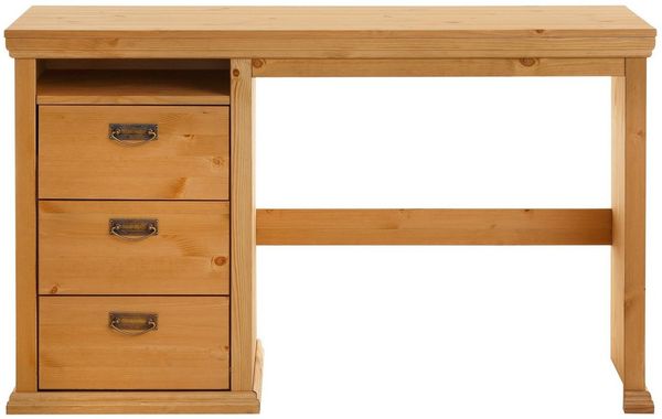 Home affaire Schreibtisch Konrad, aus zertifiziertem Massivholz, mit Schubladen, Breite 129 cm