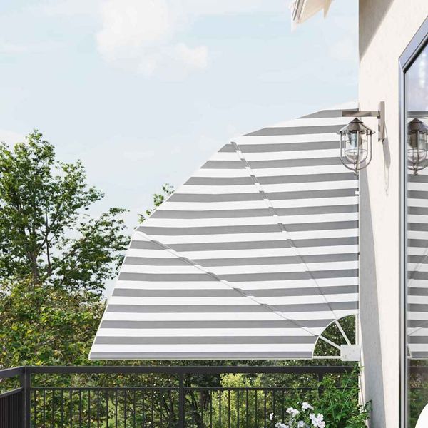 Balkon Sichtschutz, Seitenmarkise Anthrazit und Weiß 160 x 160 cm Polyester