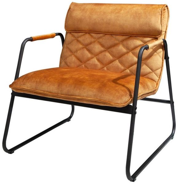 riess-ambiente Sessel MUSTANG LOUNGER senfgelb, Loungesessel · Samt-Bezug · Wohnzimmer · Retro