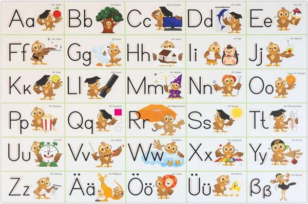 ANRO Platzset DEIN Platzdeckchen Servierdeckchen Soft Tischset Tellerunterleger, (Einzelstück, 1-St, einzelverpackt), Glatt, leichte Narbung 50x35cm Alphabet
