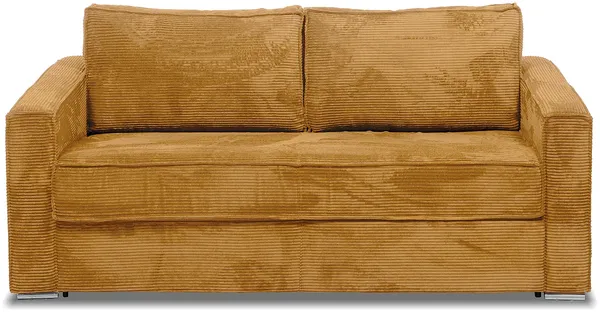 Vente-unique - LORETO Sofa SamtStoff Gelb - B 223 cm95 cm x H 90 cm x L 215 cm