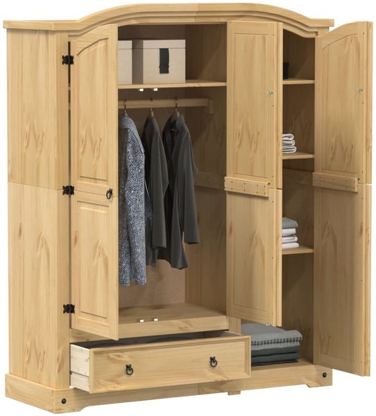 vidaXL Kleiderschrank Corona 151,5x52x186 cm Massivholz Kiefer 4012160 Bild 3