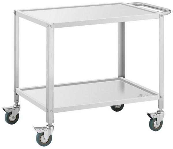 Royal Catering Servierwagen 2 Ebenen Küchenwagen Küchenrollwagen Lenkrollen Edelstahl 100kg Gastro