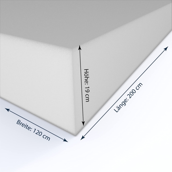 RP25040 - 120 x 200 x 19 cm -glatt Bild 2