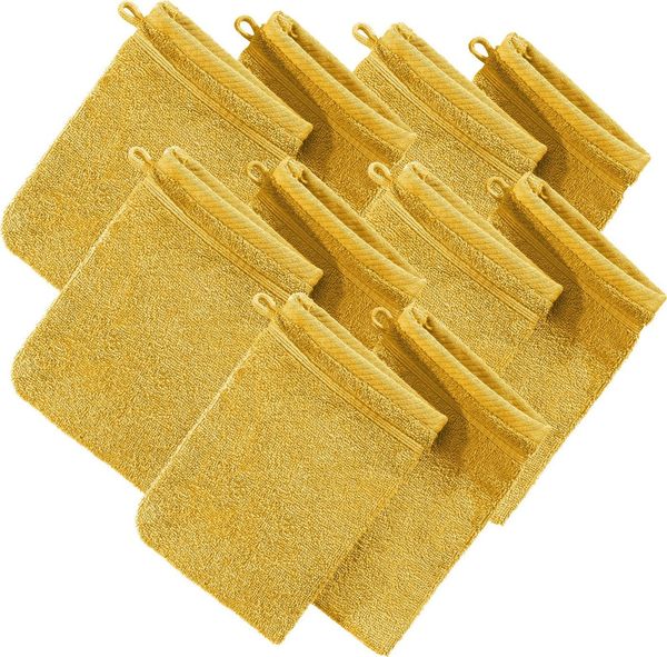 Erwin Müller Waschhandschuh Waschhandschuh "Heidelberg" 10er-Pack, Frottier, Walk-Frottier Uni