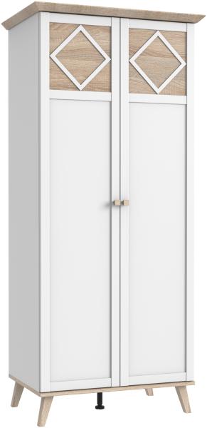 Kleiderschrank >VICTOR< (BxHxT: 83x203x55 cm) in EICHE SAEGERAU NB + WEISS