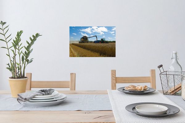 MuchoWow Wandsticker Traktor - Bauernhof - Landleben - Ernte - Getreide (1 St), Wandtattoo, Selbstklebend, Wohnzimmer, 30x20 cm
