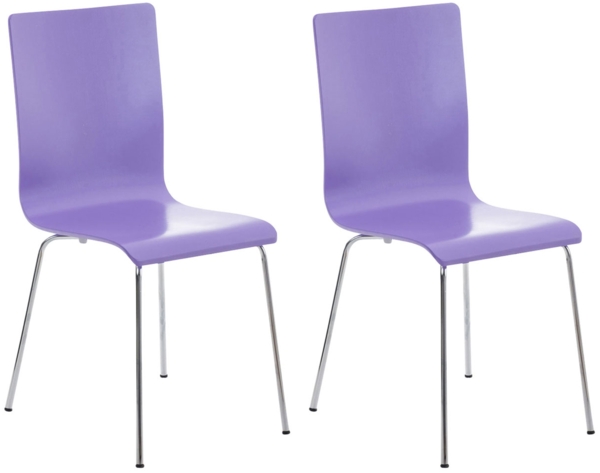 CLP 2er Set Besucherstuhl Pepe mit Holzsitz und Metallgestell,lila