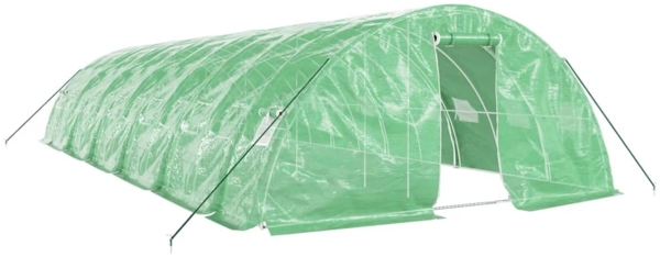 vidaXL Gewächshaus mit Stahlrahmen Grün 60 m² 12x5x2,3 m 3188087 Bild 1