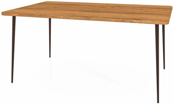 Esstisch Tula aus Wildeiche massiv 100x190x78 mit schwarzen Metallbeinen