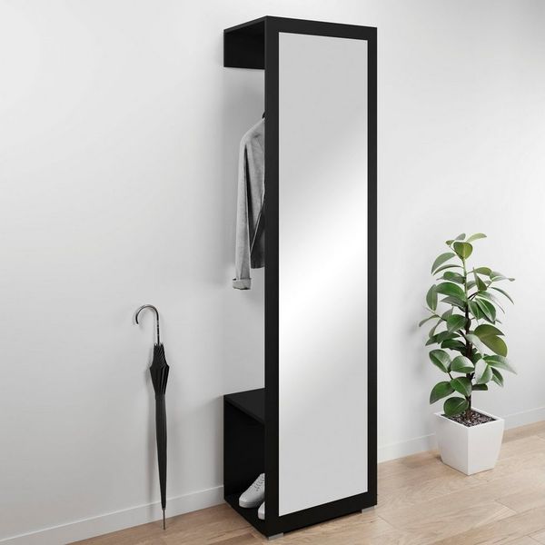 OTTO home Garderobenschrank Paris moderne Garderobenschrank 190cm, mit Kleiderstange und Frontspiegel