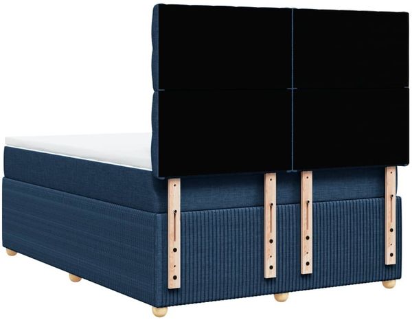 vidaXL Boxspringbett mit Matratze Blau 140x200 cm Stoff 3294392 Bild 8