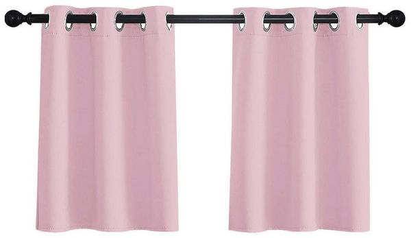 Jibenhome Scheibengardine Bistrogardine Kurzgardinen mit Ösen Vorhang Blickdicht, Küche Fenster (2 St), Scheibengardinen Ösenvorhang Modern Gardinen Kurzstore für Wohnzimmer