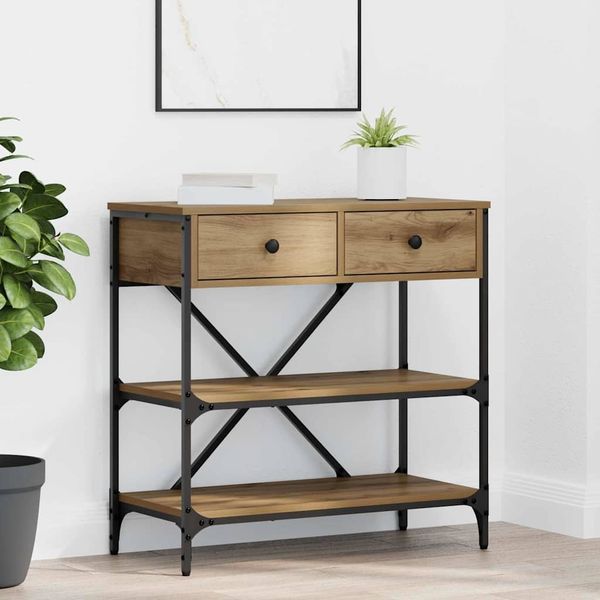 vidaXL Konsolentisch mit Schubladen Braun 75 x 34,5 x 75 cm Holz 871313