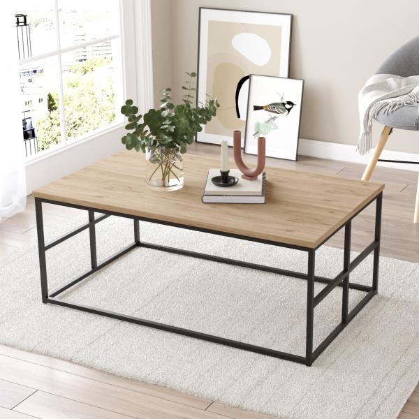 Couchtisch Velendi 100x60x40 cm Eichenoptik/Schwarz [en. casa]