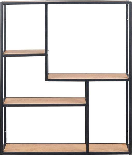 Wandregal SEAFORD schwarz matt Wildeiche Look Puristisch
