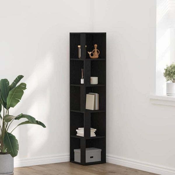 vidaXL Eckregale Schwarz Eichen-Optik 33 x 33 x 164,5 cm Holzwerkstoff 862693